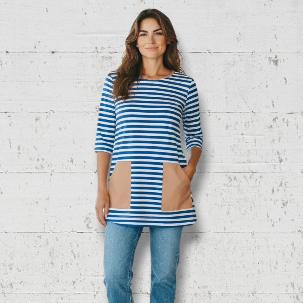 Anthropologie 9-hi5 Stcl Striped Knit Shift Dress Top